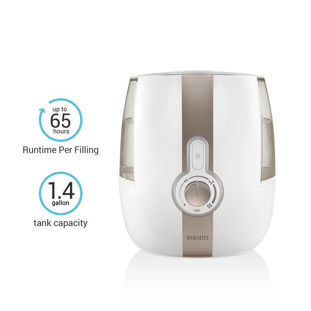 Homedics Total Comfort Ultrasonic Humidifier Warm Cool Mist Clean Light