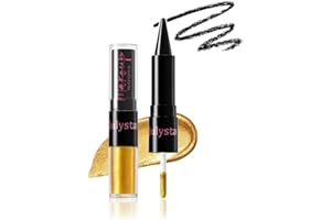 UOCK Dual-Ended Eyeshadow + Eyeliner - metallic liquid eyeshadow, gel eyeliner stick and glitter eyeshadow eye makeup set (05#)