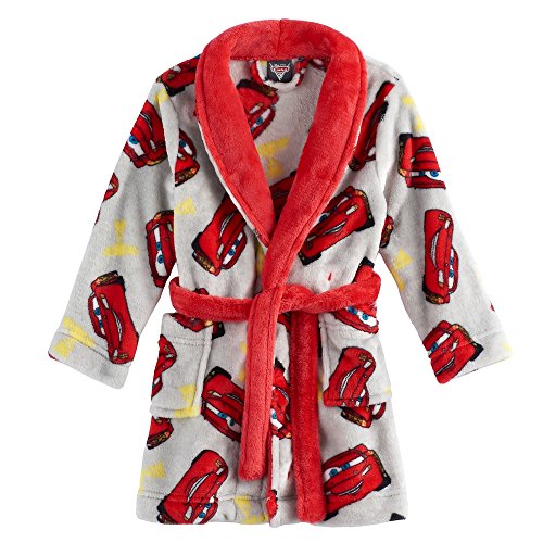 Toddler Boys Cars Lightning McQueen Plush Bathrobe Robe (3T)