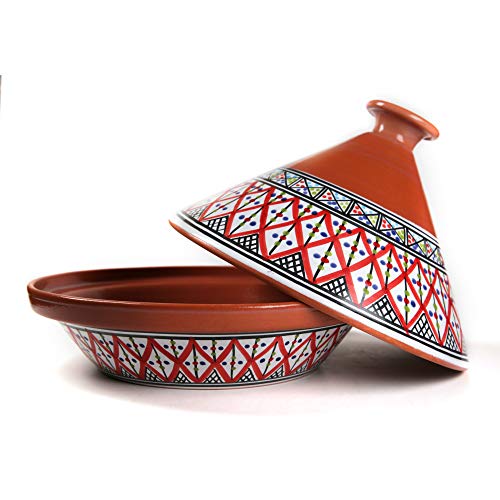 Kamsah Hand Made and Hand Painted Tagine Pot Moroccan Ceramic Pots
