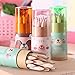 Mziart Cute Cartoon Bear Mini Drawing Colored Pencils with Sharpener, 3.5