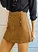 Persun Women's Faux Suedettte Button Closure Plain A-line Mini Skirt