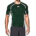 Under Armour Men's HeatGear Armour Short Sleeve Compression Shirt, Forest Green/White, Large