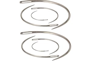 8Piece Set Curved Leather Sewing Needles, Silver, Heavy Duty for Weaving and Crafts, Sewing Sharp Needles