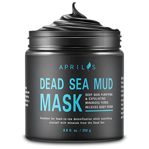 Dead Sea Mud Mask with Activated Charcoal, Deep Cleansing Clay Face Mask for Reduction in Pores, Spots, Blackheads & Acne, Rejuvenated to Smooth & Moisturizing Face, 8.8 fl.oz.