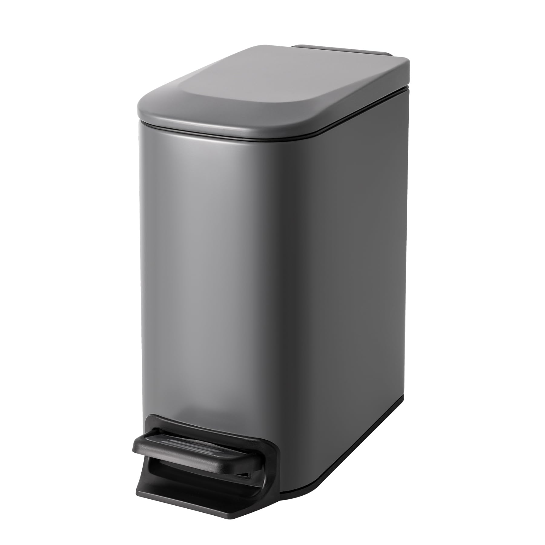 Photo 1 of Cesun Small Bathroom Trash Can with Lid Soft Close, Step Pedal, 6 Liter / 1.6 Gallon Stainless Steel Garbage Can with Removable Inner Bucket, Anti-Fingerprint Finish (Gray)
