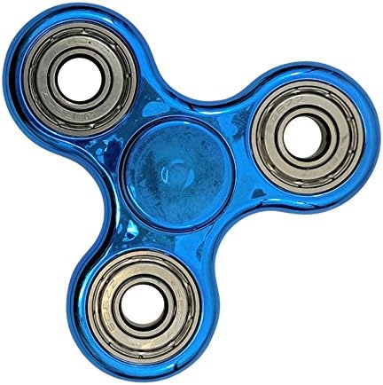 Tri-Spinner Fidget Toy With Premium Hybrid Ceramic Bearing Color Metallic Blue