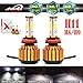 Autofu 2018 Newest H11 LED Headlight Bulb Low Beam/H9 LED High Beam/H8 LED Fog Light Bulbs - 12000LM 4-Side Super Bright 6000K Pure Cool White Plug n Play Head Light Replacement Kit
