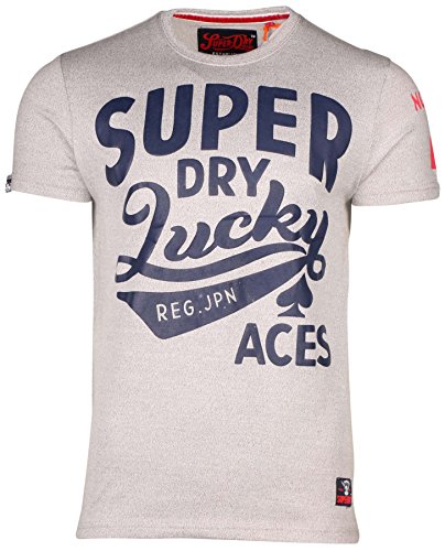 Superdry Men's Lucky Aces Graphic T-Shirt, Phoenix Grey Grit, X-Large