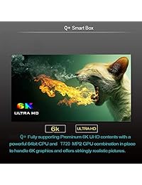 TUREWELL Q Plus Android TV Box, Android 9.0 tv Box chip H6 Quad-core cortex-A53 4GB RAM 32 GB ROM Smart tv Box Support 3D 6k Ultra HD H.265 2.4GHz WiFi Ethernet HDMI Output?2019 Newest?