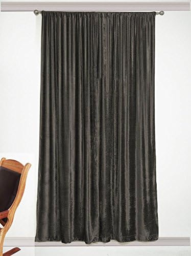 Stone Grey Velvet Curtains, 108 in W by 108 in H (ONE PANEL) Vinatge Velvet Curtain, Absolute Blackout, Sound proof, Window Curtains for Bedroom, Living-room, Home Theater, Hall