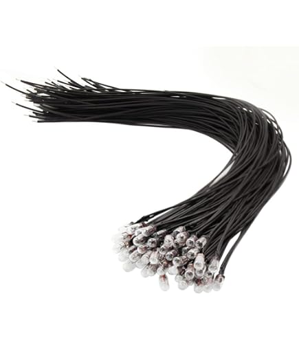 100pcs Grain of Wheat 3mm Clear Bulbs 3V Pre-soldered 19cm Wire Mini Bulbs Warm White - 26