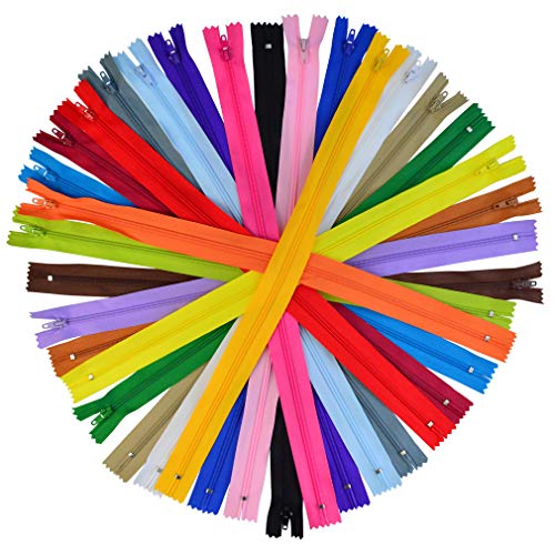 80 Pieces Nylon Coil Zippers, Bantoye 16 Inches Colorful Sewing Zippers Supplies for Tailor Sewing Crafts, 20 Assorted Colors