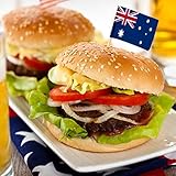 Pack of 100 Australian Flag Toothpicks for Plate and Food Decoration - For Sandwiches, Burgers, Desserts, and More