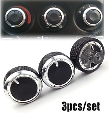 Amazon Co Jp 3xアルミスイッチノブフィット用シボレー大宇マティスm150ヒーター熱気候制御ボタンa Cエアコンノブカバー 車 バイク