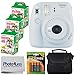 Fujifilm instax Mini 9 Instant Film Camera + Fujifilm Instax Mini Twin Pack Instant Film (60 Exposures) + Compact Camera Case + 4 Pack AA Batteries + Cleaning Cloth – Top Valued Bundle (Smokey White)
