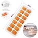 Kootek 4 Pack Silicone Ice Cube Trays with Lid - BPA Free Flexible 56-Ice Cubes Molds Easy Release Ice Trays with Spill-Resistant Removable Cover, Dishwasher Safe and Stackable Durable (Orange)
