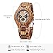 Bewell W116B Mens Wooden Watch with Date Day Luminous Hands Lightweight Retro Wrist Watch (Zebra Wood)
