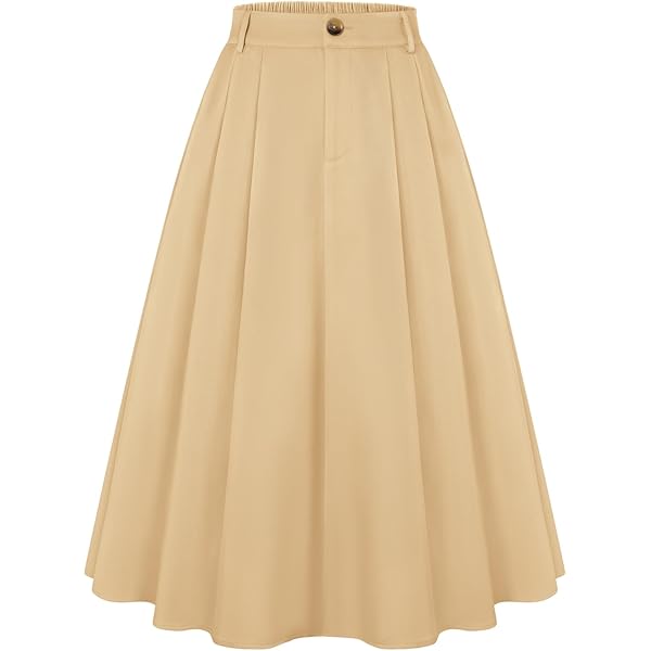 Amazon.com: Women's Vintage Solid Color Skirt High Elastic