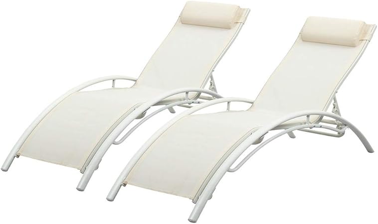 doit patio lounge chairs set of 2 pool reclining adjustable lounge folding chairs lightweight white