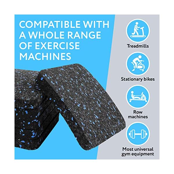 [6 Pack] Exercise Equipment Mat 4″ x 4″ x 0.5″ Pads Treadmill Mat for