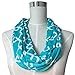 Pop Fashion Women Chain Link Pattern Infinity Scarf Wrap Scarf with White Zipper Pocket, Infinity Scarves