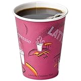 SOLO OF12BI-0041 Single-Sided Poly Paper Hot Cup, 12 oz. Capacity, Bistro (BAG OF 50 CUPS)