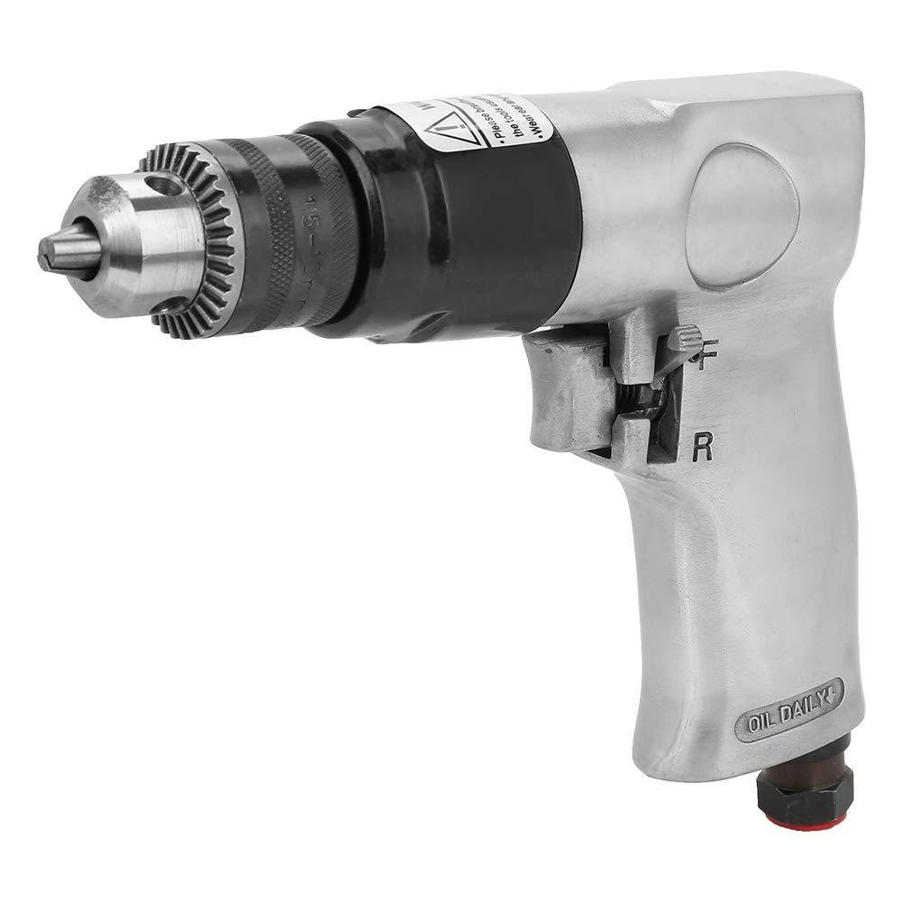 3/8 1700rpm Pneumatic High-Speed Drill, Reversible Rotation Air Drill Tool for Hole Drilling