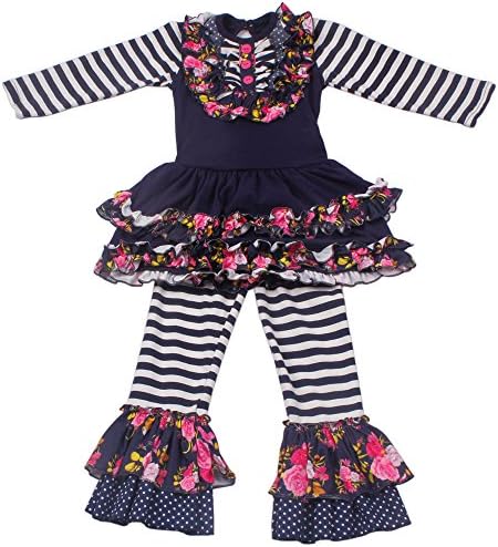 Girls Boutique Clothing Autumn Winter Spring Ruffle Dress Pants Outfits