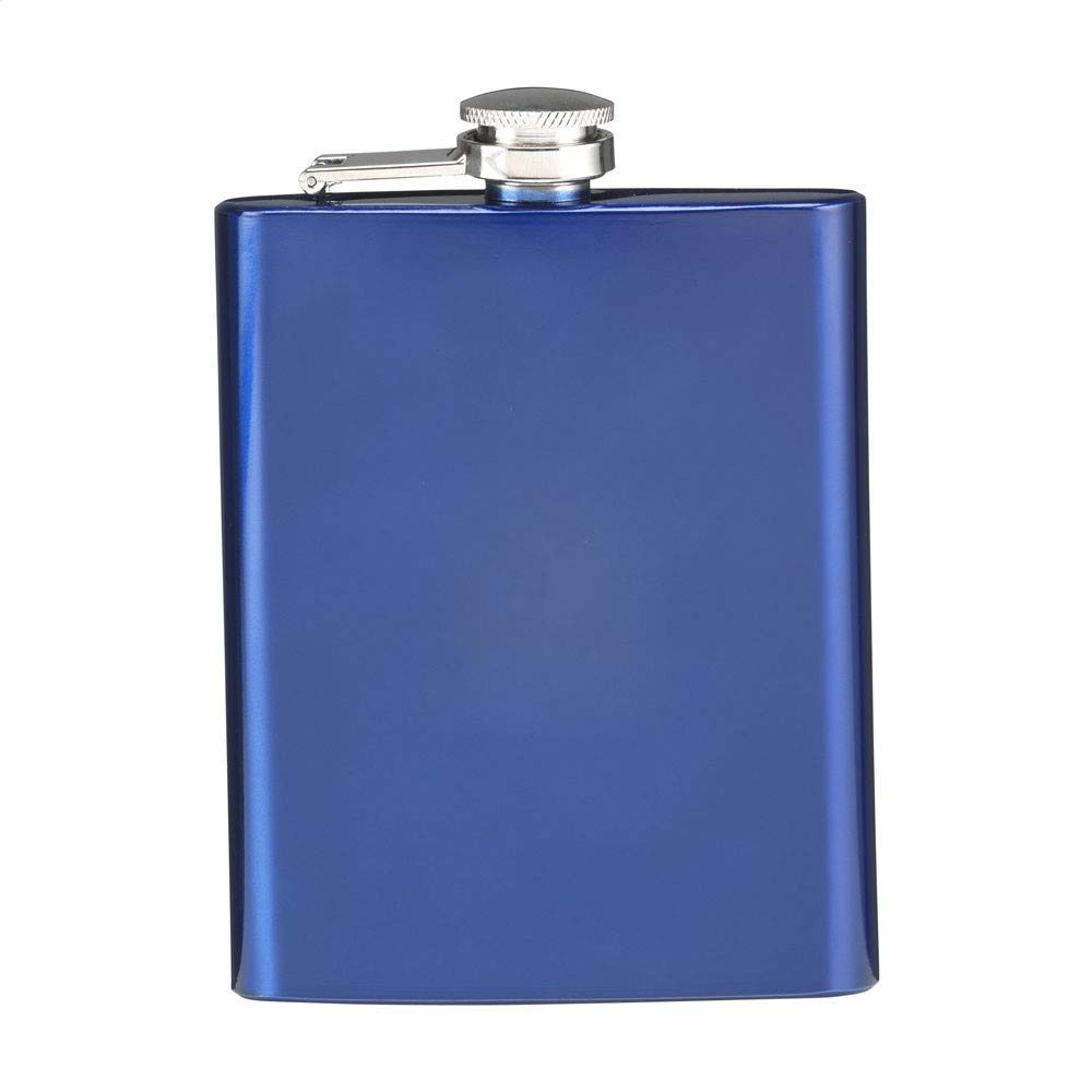 eBuyGB Stainless Steel Hip Groomsmen Best Man Flask Bridesmaids Wedding Metal Drinks Cateen, 7 Ounces, Blue