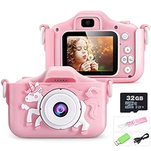 Youerls-Kids-Camera-Children-Digital-Camera-Rechargeable-Digital-Camera-for-Girls-3-12-Year-Old-Birthday-Gifts-for-Girls-Kids-1080P-HD-Video-Recorder-32GB-SD-Card2-Inch-IPS-Screen-pink Youerls Kids Camera Children Digital Camera, Rechargeable Digital Camera for Girls 3-12 Year Old Birthday Gifts for…