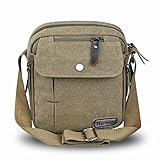 Harwish Men's Multifunctional Canvas Messenger Handbag Outdoor Sports Over Shoulder Crossbody Side Bag