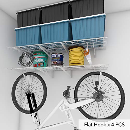 FLEXIMOUNTS 2Pack 2x6ft Garage Shelving with Hooks 24inchby72inch