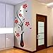 3D Wall Stickers, Bokeley DIY Vase Flower Tree Crystal Arcylic 3D Wall Stickers Decal Home Livingroom Decoration (A)
