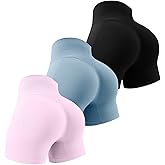 ULERSP Workout Gym Shorts Women 5" Seamless Scrunch Butt Lifting Tummy Control Ruched Booty Yoga