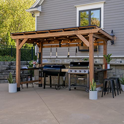 Backyard Discovery Saxony XL Grill Gazebo Review: Cedar Hardtop Pavilion with PowerPort image 19