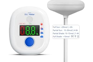 AQUAHORTI AH-21 Garden Sun Meter,Full Sun,Partial Sun,Partial Shade,Shade,10 Days Historical Datas