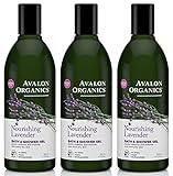Avalon Organics Bath and Shower Gel, Lavender, 12 Ounce (Pack of 3)