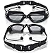 GLOUE Premium Swimming Goggles with Attached Ear Plugs Underwater Glasses No Leak, Clear Anti-Fog Lenses, Comfortable Nose Piece, Soft Durable Rubber Silicone for Adult Men Women Youth Kids Child