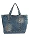 Vantoo Distressed Unisex Denim Handbag Shoulder Bag with Two Pockets for Men and Women
