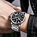 BENYAR Quartz Chronograph Waterproof Watches Business Sport Stainless Steel Band Strap Wrist Watch for Men (Steel Black B)