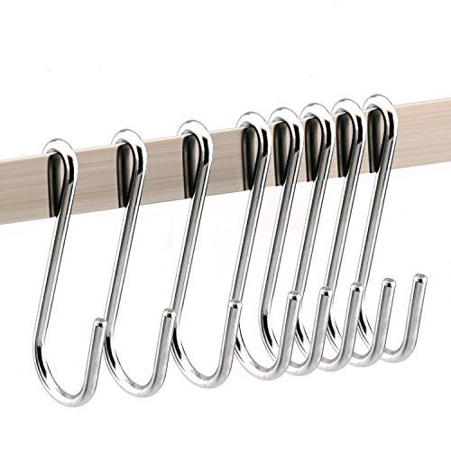 RuiLing Chrome Finish Steel S hook Cookware Universal Pot Rack Hooks Sturdy Hanging Hooks - Multiple uses for… 6 RuiLing Chrome Finish Steel S hook Cookware Universal Pot Rack Hooks Sturdy Hanging Hooks - Multiple uses for… - Image 5