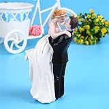 YFEIQI Romantic Wedding Party Cake Topper Ornament, Synthetic Resin Bride & Groom Figurine Used for Wedding Cake,Valentine's 