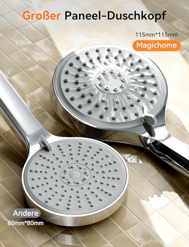 Magichome Shower Head with Hose 59 Inch High Pressure Shower Head 5 Jet Types Hand Shower Head Water-Saving Large Economy Shower Head