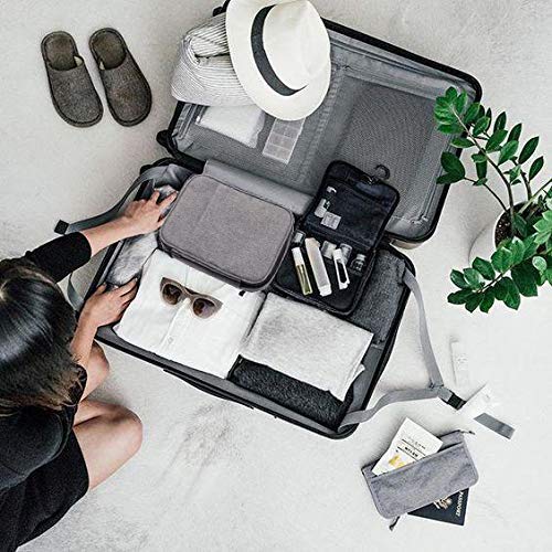 2 Layer Electronic Organizer Bag,Travel Universal Cable Organizer Electronics Accessories Cases for Cable,Charger, Phone,USB,SD Card,Grey by YCOCO