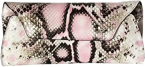 GEMMA BLU Women's Handbag Genuine Leather Python Patterned Clutch Bag Pink