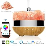 Essential Oil Diffuser Aromatherapy Diffuser - 400ml Oil Diffuser Aroma Diffuser Cool Mist Humidifier Himalayan Salt Lamp Works with Alexa Google Home for Office Home Bedroom Living Room Yoga Spa