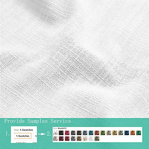 ChadMade 50" W x 96" L Polyester Linen Drapes with Blackout Thermal Lining Pinch Pleat Curtain for Sliding Door Patio Door Living Room Bedroom, (1 Panel) Snow White - Thumbnail 4