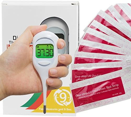 50 Ovulation (LH) Test Strips and Basal Thermometer for Women to Predict &amp; Determine Ovulation, Taking Charge of Your Fertility or/and Get Pregnant Naturally
