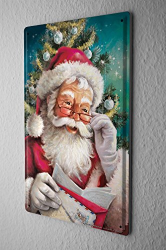 Tin Sign Christmas Decoration Santa Claus Metal Plate